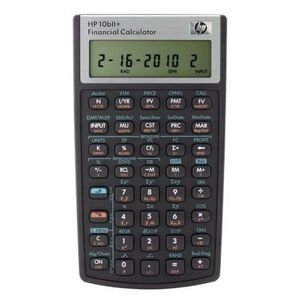 HP 10bII+ Financial Calculator in Black and Gray
